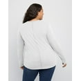 thumbnail image 3 of Hanes Originals Women's Long-Sleeve T-Shirt, Relaxed Fit (Plus Size) Eco White 2X, 3 of 4