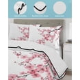 thumbnail image 4 of Pink Flower Twin XL Size Down Alternative Comforter, Lightweight Comforter Quilt Bedding Set with Pillow Shams Spring Summer Botanical Floral Branches All Seasons Bed Comforter Duvet Insert 68"x98", 4 of 7