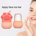 thumbnail image 3 of Pink Season Ice Roller Cube Tray Reduce Acne Shrink Pores Brightens Skin Tone Removes Puffiness Cat Paw Silicone Face Massager Roller Home Supply, 3 of 8