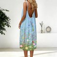 thumbnail image 5 of vigerkar Floral Mini Dresses for Women 2026 Summer Spaghetti Strap Flowy A Line Bow Tie Dress Beach Vacation Short Sundress (Light Blue, L), 5 of 7