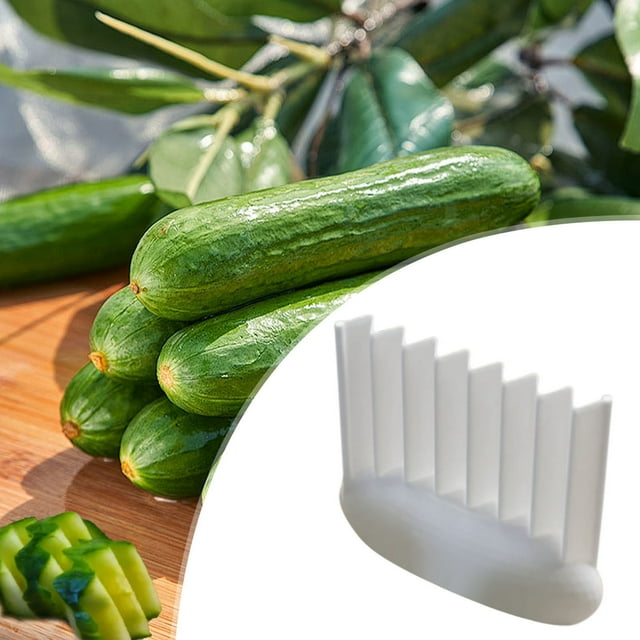 Cortadora de pepino ondulada | Cortador de arrugas de acero inoxidable | Empuñadura ergonómica | Rebanadas onduladas uniformes para verduras y frutas | Fácil de limpiar, apto para lavavajillas |