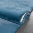 thumbnail image 5 of Well Woven Opal Crest Textured Solid Dark Blue Modern Faux Fur 7'9" x 9'10" Area Rug, 5 of 8