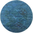 thumbnail image 1 of Ahgly Company Indoor Round Mid-Century Modern Blue Ivy Blue Oriental Area Rugs, 5' Round, 1 of 6