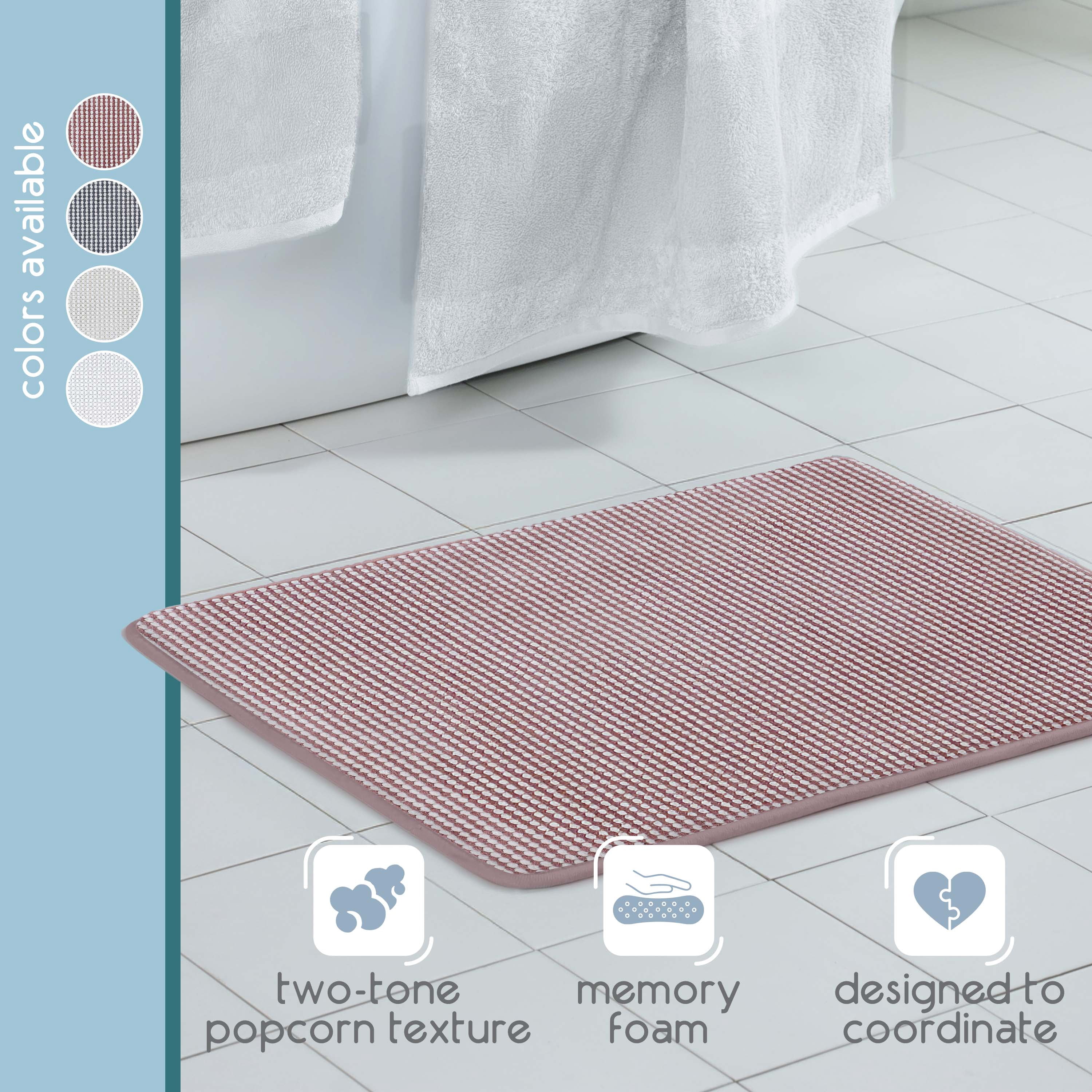 Vellux Bliss Memory Foam Bath Rug, 20" x 30", Berry