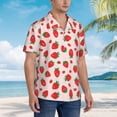 thumbnail image 6 of Uemuo Strawberries Printed Regular Fit Short Sleeve Casual Hawaiian Shirt for Men,Aloha shirt,Tropical shirt,Floral print shirt,Vacation Beach shirt-Large, 6 of 9