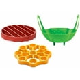 thumbnail image 2 of OXO Silicone Pressure Cooker Set – 3 Piece Egg Steamer Basket, Cooking Rack & Rack Handles – Red, Yellow, Green, 2 of 7