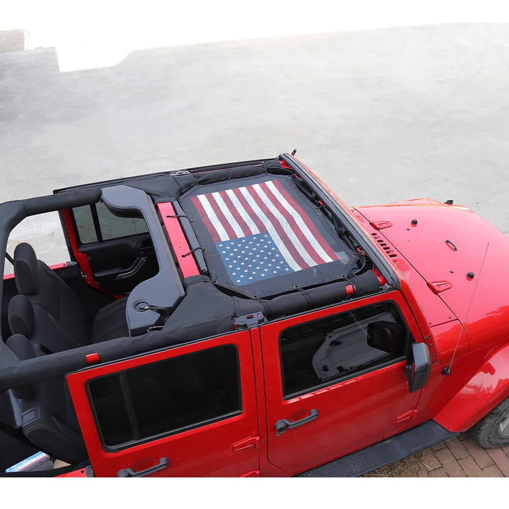 Sunshade Mesh Shade Bikini Top Cover Anti-UV For Jeep Wrangler JK 2007