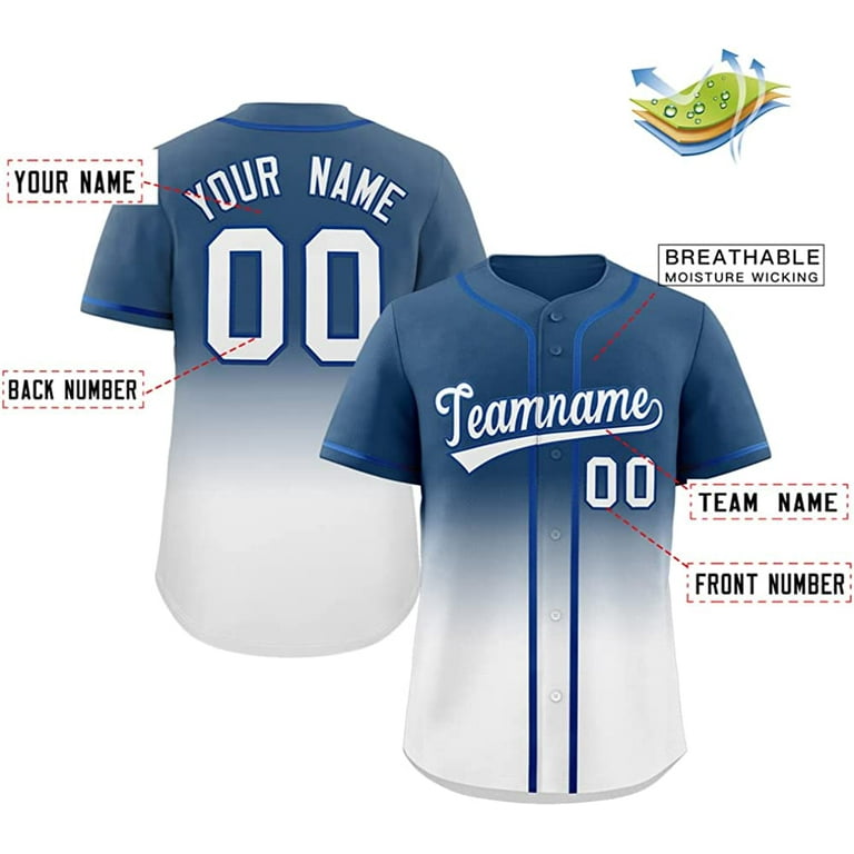  Custom Gradient Baseball Jersey Hip Hop Button Down Shirts  Stitched Personalized Name Number for Men Women Youth : Clothing, Shoes 