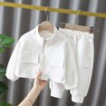 thumbnail image 2 of Toddler Baby Girl 2Pcs Outfits 12 18 24 Months 2T 3T 4T 5T 6T Zipper Jacket Tops + Drawstring Pants Set Fall Winter Clothes Toddler Girl Outfit For White Size 4-5 Years, 2 of 5
