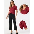 thumbnail image 2 of DARING DIVA Women's Chiffon Blouse Collared Button Down Shirt Top XS Wine Red, 2 of 6