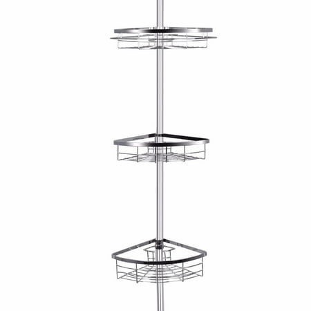 - Lifewit Corner Shower Caddy 3 Tier Adjustable Bathroom Constant Tension Corner Pole Caddy Free Standing Shower Caddies for Shampoo, Conditioner, Soap