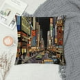 thumbnail image 2 of Heduofu Cities of States Throw Pillow Cushion Cover, Colorful Downtown New York Illustration Comic Book Art Style Artwork, Decorative Square Accent Pillow Case, White, 2 of 5