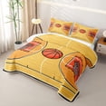 thumbnail image 3 of Erosebridal Cartoon Court Quilt King for Boys Men, Orange Basketball Print King Coverlet Set, 3 Pieces, 3 of 7