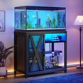 thumbnail image 3 of Uforic 40-50 Gallon Aquarium Stand with LED Light, Power Outlets & 3-Tier Storage, Black Metal, 3 of 9