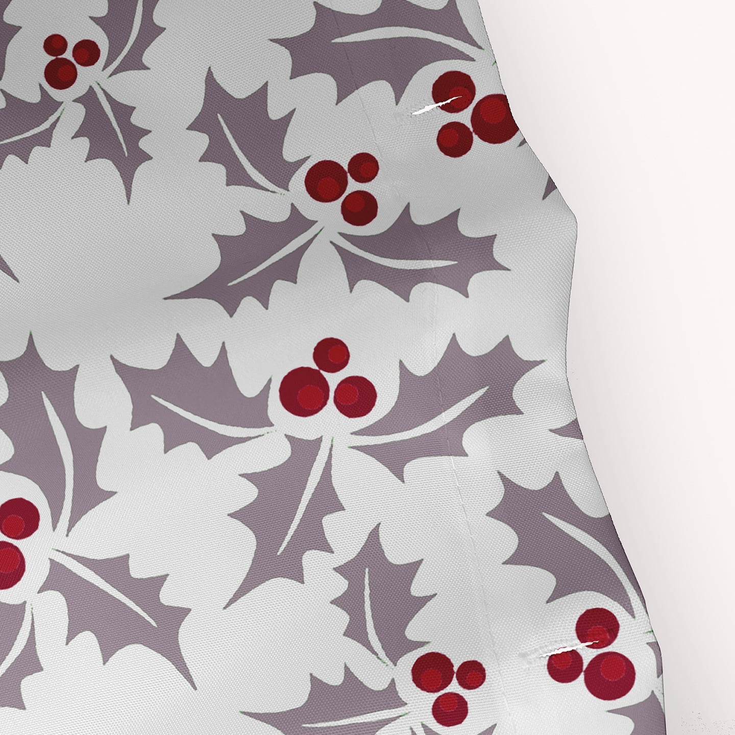 Simply Daisy 70" W x 73" L Merry Christmas with Holly Polyester Shower Curtain, Light Purple [1 Ct]