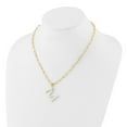 thumbnail image 3 of Diamond2Deal 925 Sterling Silver Gold-plated 3-5.5 mm FWC Pearl LETTER M 18in Necklace for Women 18", 3 of 6
