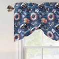 thumbnail image 5 of Summer Ocean Tie Up Valances Curtain, Adjustable Kitchen Watercolor Blue Anchor Navy Cap Valances for Windows Decor, Rod Pocket Short Curtains Set for Bedroom/Bathroom, 42"x12", 5 of 9