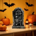 thumbnail image 2 of Halloween Tombstone Resin Ornament, Realistic Skeleton Skull Headstone Halloween Decor Outside for Home Garden Lawn Front Porch, 3.5x5.7in, 2 of 6