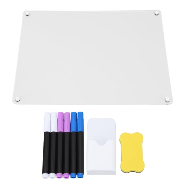Tablero de planificación, tablero de programación, acrílico transparente, reutilizable, almohadilla magnética de escritura, tablero de borrado en seco con marcador borrador para nevera, tabl