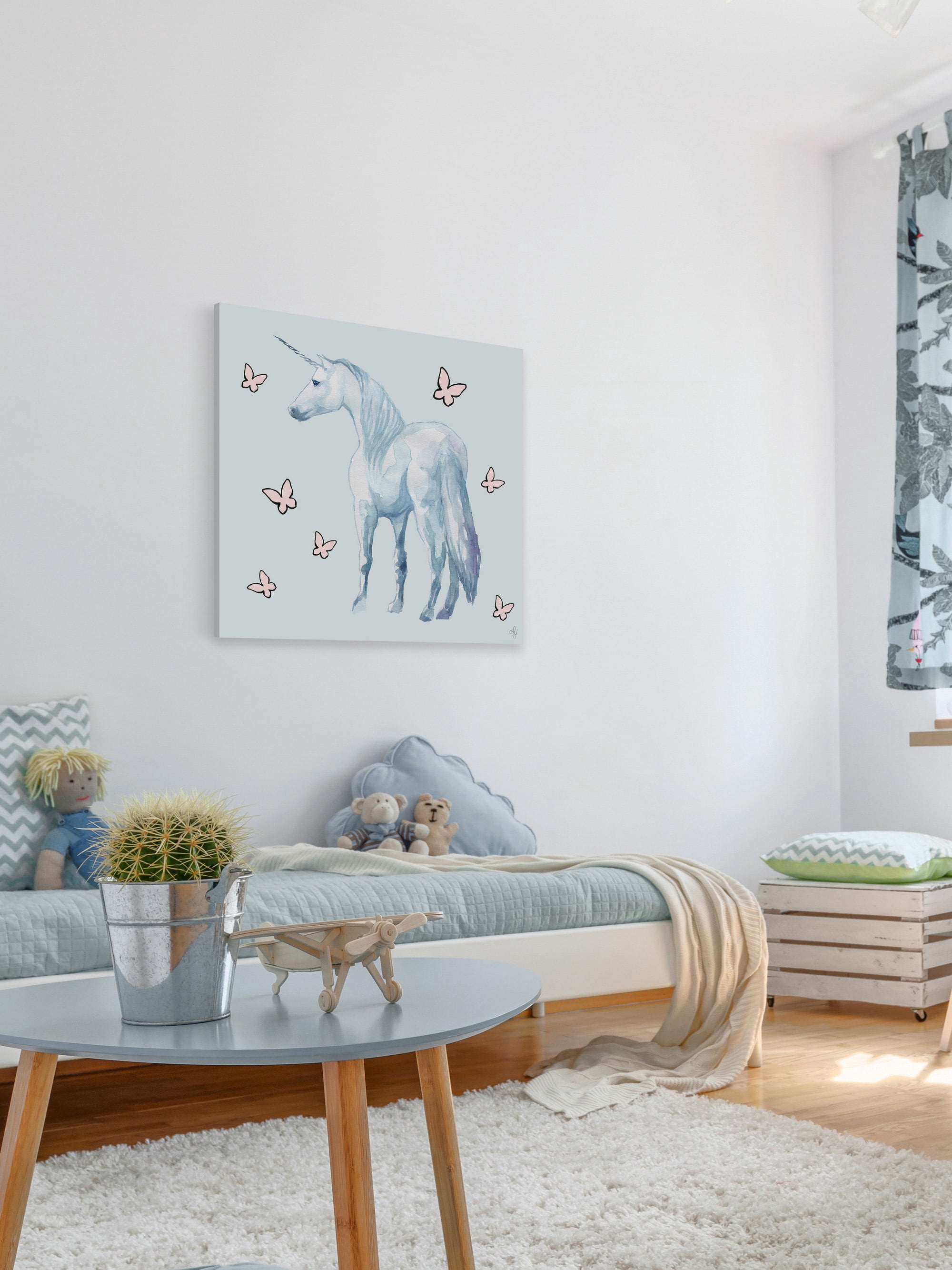 Marmont Hill Butterfly Unicorn Canvas Wall Art