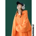 thumbnail image 2 of Suéter naranja leche de mujer de otoño e invierno primavera y otoño más terciopelo combinable 2023 nueva capa base para parejas, 2 of 5