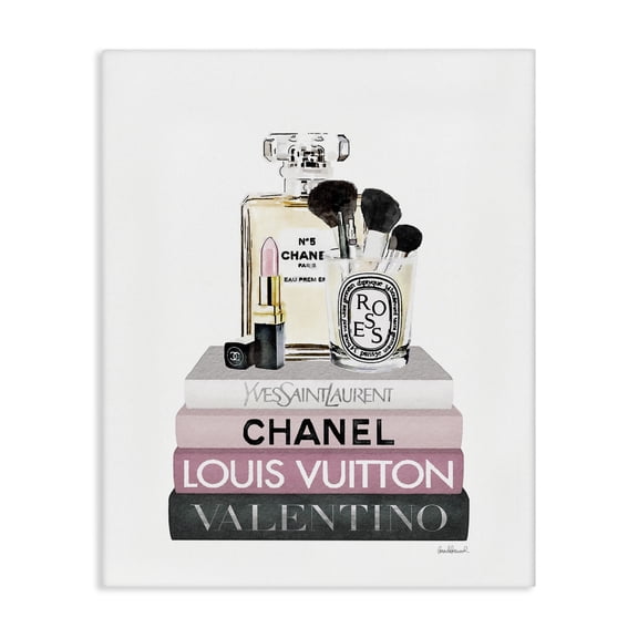 Stupell Industries Contemporary Cosmetics on Pink Books Canvas Art, 16 x 20, by Amanda Greenwood