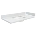 thumbnail image 1 of Transolid VT24.75x22-1KU-6F-A-W-1 24.75 in. D Quartz Vanity Top with Single Hole and Rectangular Undermount Sink, Calacatta, 1 of 7