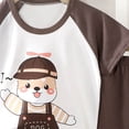 thumbnail image 3 of Leey-World Boys Shorts Pajamas Cotton Soft Comfy Sleepwear Short Sleeve Tops and Shorts 2 Piece Pjs Sets for 2t 3t 4t 5t 6t 7t Summer Pjs Kids(Coffee,5-6 Years), 3 of 3