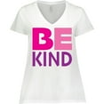 thumbnail image 3 of Inktastic Be Kind Logo in Pink and Purple Women's Plus Size V-Neck T-Shirt, 3 of 5