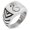 Silver, variant on Stainless Steel Serpentine Dragon Chevron Pattern Biker Style Polished Ring