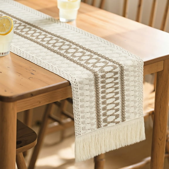 Advgears Boho Table Runner with Tassels, Macrame Table Decor 13 x 72 Inch