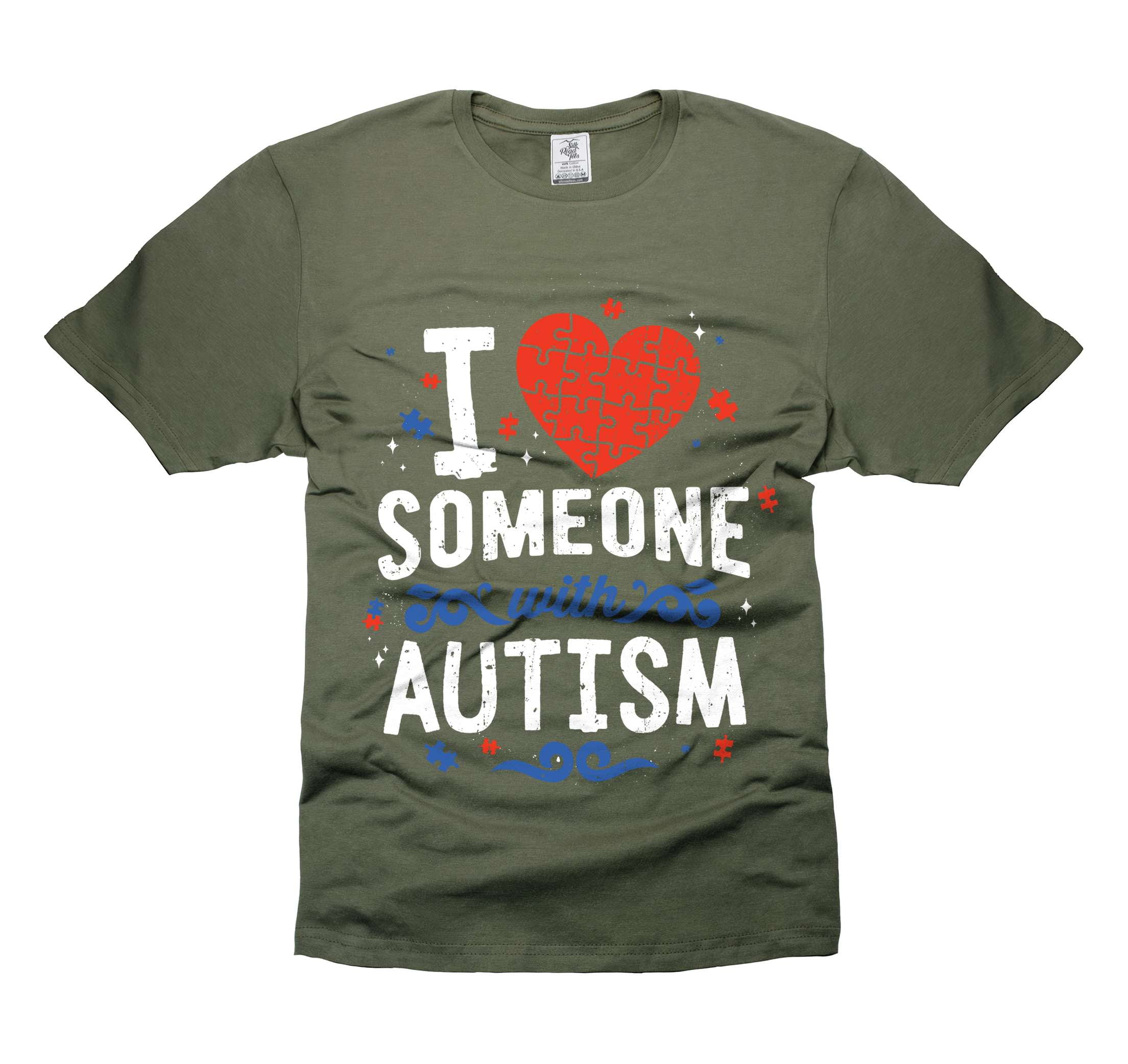 I Love Someone With Autism T-Shirt Autism Awareness Tee Autism Gift Tee Autistic Gift Ideas Shirt (XX-Large Navy Blue)