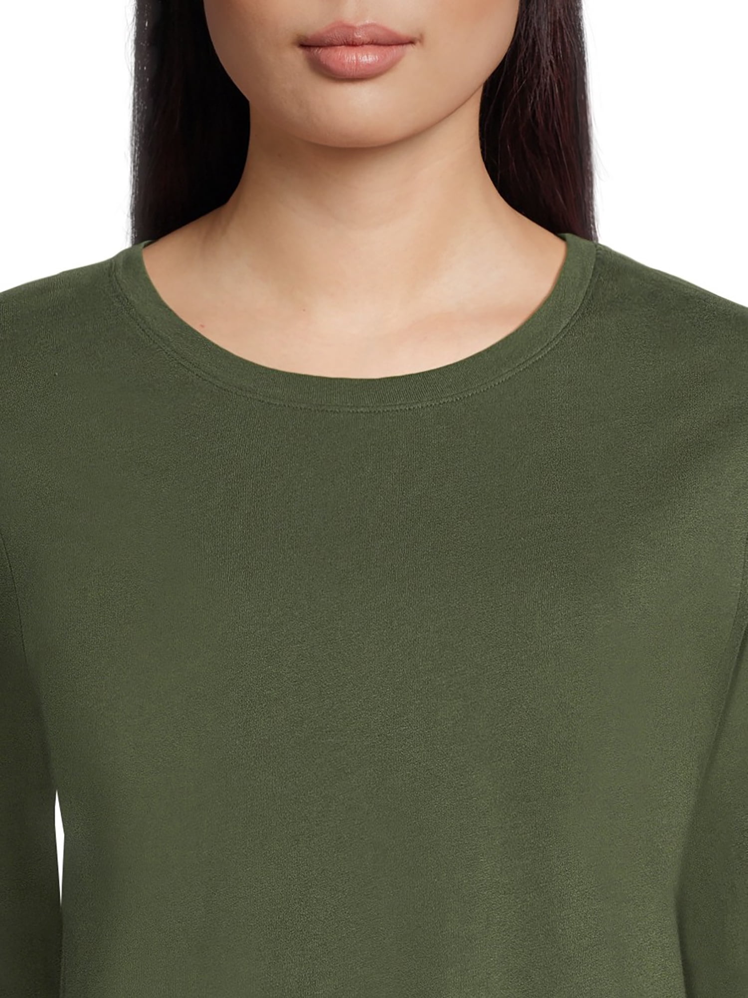 Time and Tru Women's Core Tee with Long Sleeves, Sizes S-3XL