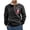 Black, variant on Mens Christmas Sweatshirt Long Sleeve Elbow Patches Loose Casual Reindeer Print Stand Collar Quarter Zip Pullover