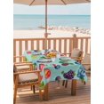 thumbnail image 2 of Outdoor Tablecloth with Umbrella Hole for Patio/Picnic/Party/Camping, Summer Fruits Waterproof Table Cloth Rectangle Table Cover Washable, Watermelon Berry Lemon Botanical Teal (54"x 80"), 2 of 8