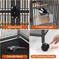 thumbnail image 5 of Timagebreze Large Bird Cage on Wheels with Slide-Out Tray,54" Wrought Iron Cage with Perches,Swing & Platform for Budgies,Cockatiels, 5 of 8