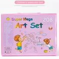 thumbnail image 3 of Art Supplies Set  208-Pack Drawing Art Set Kits With Trifold Easel  A4 Drawing Pad Crayons  Pastels  Watercolors  Pencils  Gift Case For Kidsteens Beginners, 3 of 5