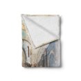 thumbnail image 2 of Antique Soft Flannel Fleece Throw Blanket, Old Renaissance Era Architecture with Columns Artwork Print, Cozy Plush for Indoor and Outdoor Use, 50" x 60", Petrol Blue Marigold, by Ambesonne, 2 of 6