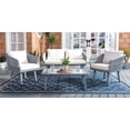thumbnail image 2 of SAFAVIEH Kerson Outdoor Patio 4 Piece Conversation Set, Grey/Beige, 2 of 9