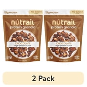 (2 pack) NuTrail 15g Protein Granola Cereal, Chocolate, No Sugar Added, Gluten Free, Made with Whey, 11 oz. 1 Count