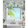 thumbnail image 2 of Kitchen Curtain Valances for Windows,Nautical Starfish Shell Coral Anchor Rod Pocket Small Valance Marine Retro Wood Plank Short Window Treatment for Bedroom Bathroom Living Room,54"x18", 2 of 9