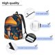 thumbnail image 3 of Balery Vintage Blue Leaf Mushroom Mochila Clásica Impresa Básica para Viaje, Mochila Escolar Resistente al Agua, Mochila de Lona con Correas Ajustables-Medium, 3 of 5