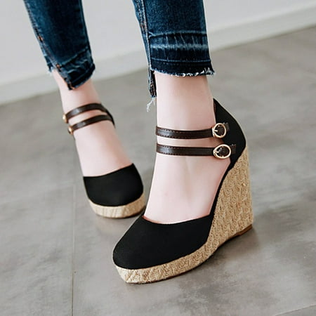 

〖Yilirongyumm〗 Black 36 Sandals Women Fashion Color Breathable Round-Toed Sandals Light Slippers Women Shoes