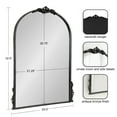 thumbnail image 3 of Kate and Laurel Myrcelle Traditional Arched Mirror, 25 x 33, Black, Decorative Vintage Arch Mirror with Ornate Garland Detailing Along the Crown and Edges of the Frame, 3 of 8