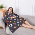thumbnail image 5 of Oversized Wearable Blanket Hoodie,Football Baseball Pattern Sherpa Blanket Hoodie with Super Pockets,Super Warm Fuzzy Pullover for Women & Men, 5 of 6