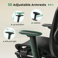 thumbnail image 5 of GALAXHERO Ergonomic Mesh Office Chair, High Back Reclining Desk Chair with Retractable Footrest & Adjustable Lumbar Support, Tilt Function, Heavy Duty SGS Class 4 Gas Lift, for Gaming & Work, Black, 5 of 7