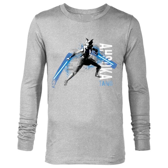 Star Wars The Clone Wars Ahsoka Tano Dual Lightsabers - Long Sleeve T-Shirt for Men - Customized-Athletic Heather