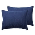 thumbnail image 4 of HomeTrends Navy Clipped Jacquard 3 Piece Duvet Cover Set, 4 of 4