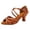 #114-Brown, variant on Women's Latin Dance Shoes Mid-Heel 7.5cm Soft Sole Comfortable Satin Open-Toe with Adjustable Straps for Spring Summer Dance Practice Performance and Shows
