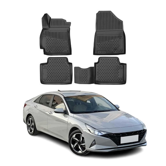 Tappetini Auto OMAC In TPE Per Hyundai I30 II (2011-2017), 3D Nero, Set Premium - 4